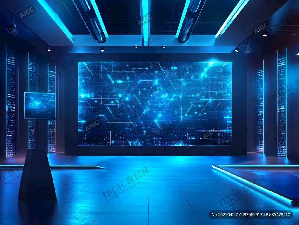 科技感十足的未来数据展示空间