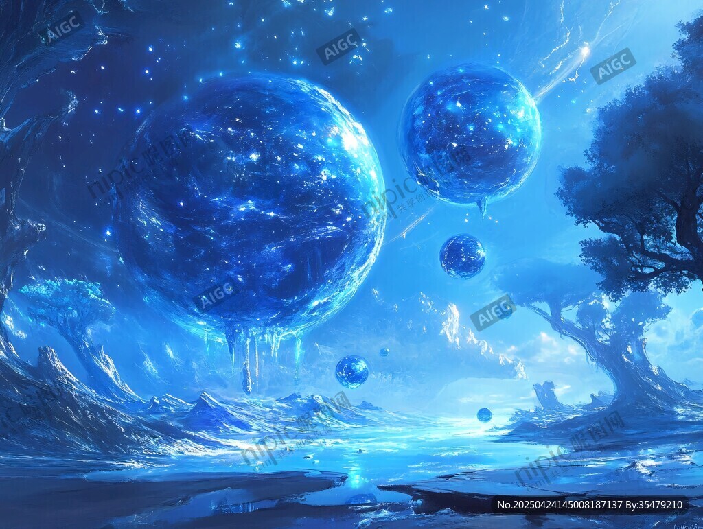 梦幻蓝色星际奇幻景观