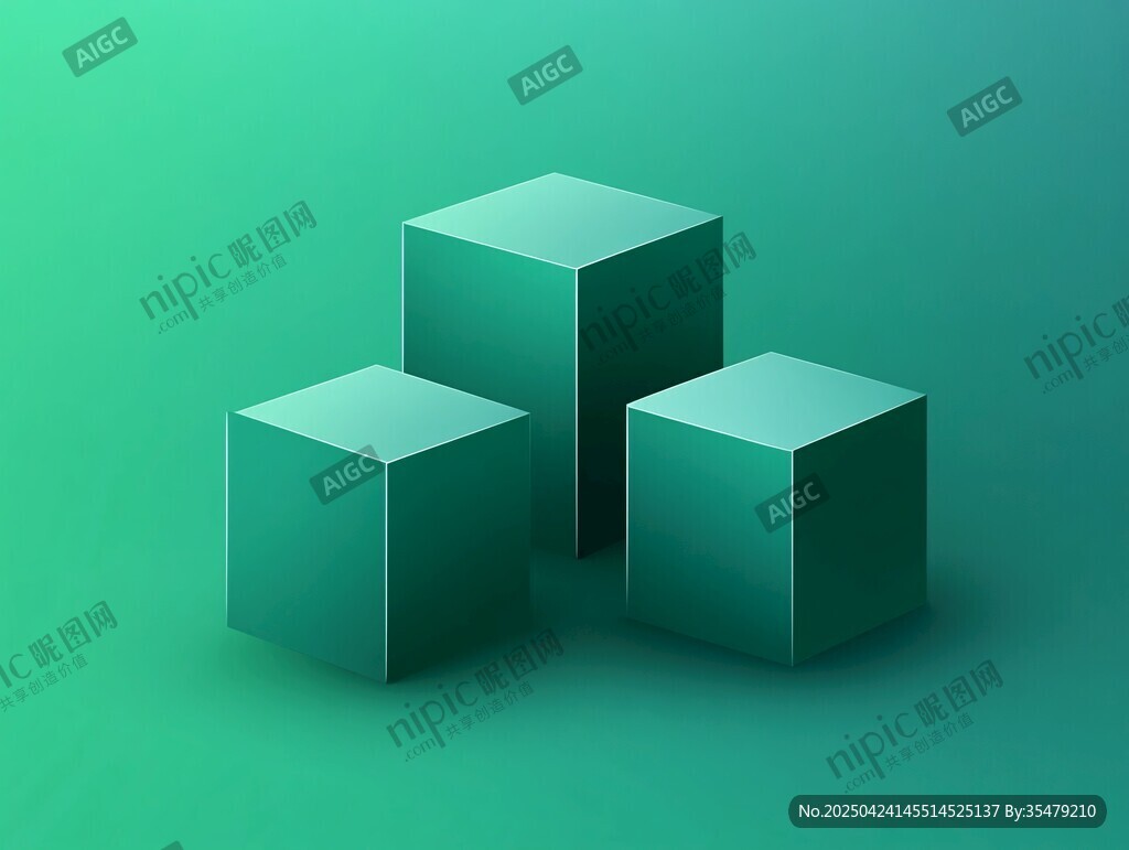 绿色立体方块组合