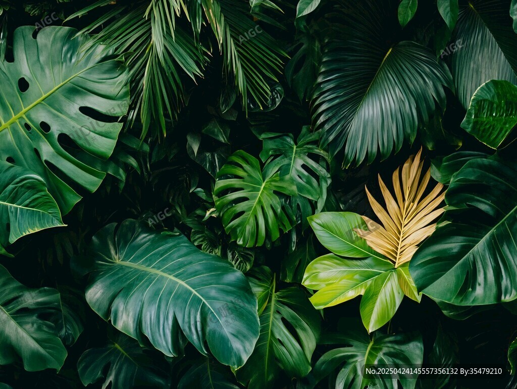 热带绿植繁茂景象
