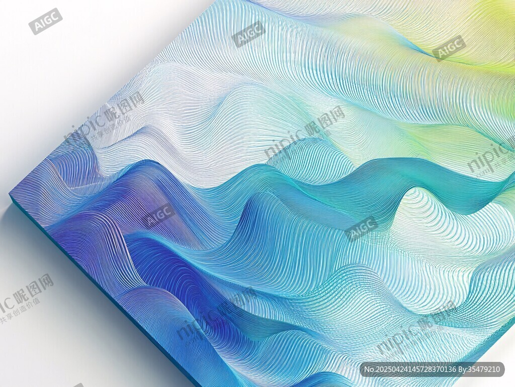 梦幻渐变海浪纹理画布