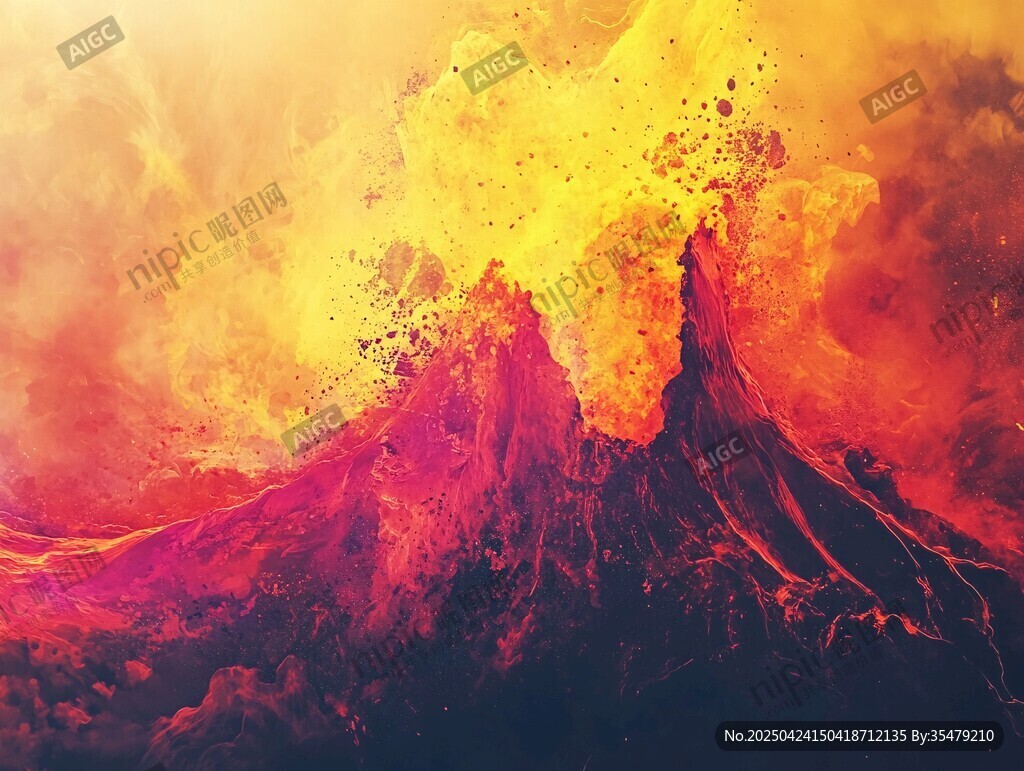 火山喷发壮丽奇幻景象