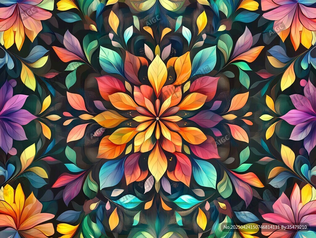 绚丽多彩花卉图案背景