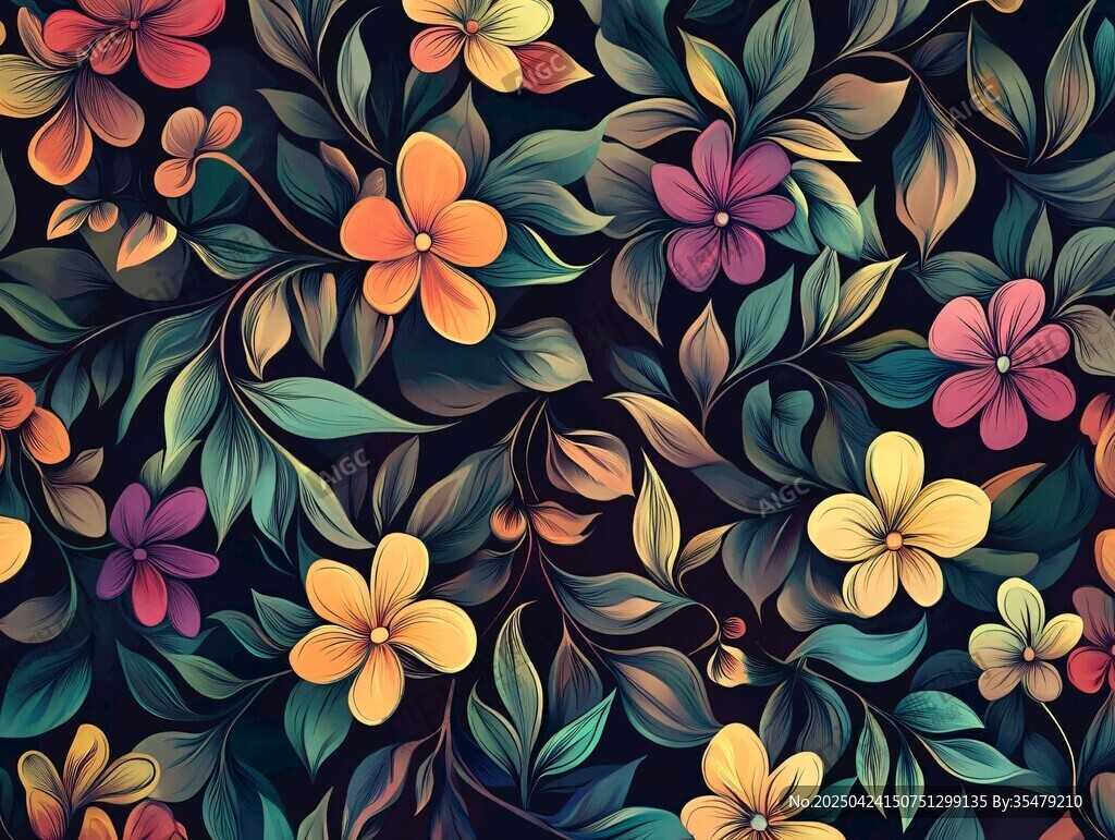 缤纷花卉图案背景设计