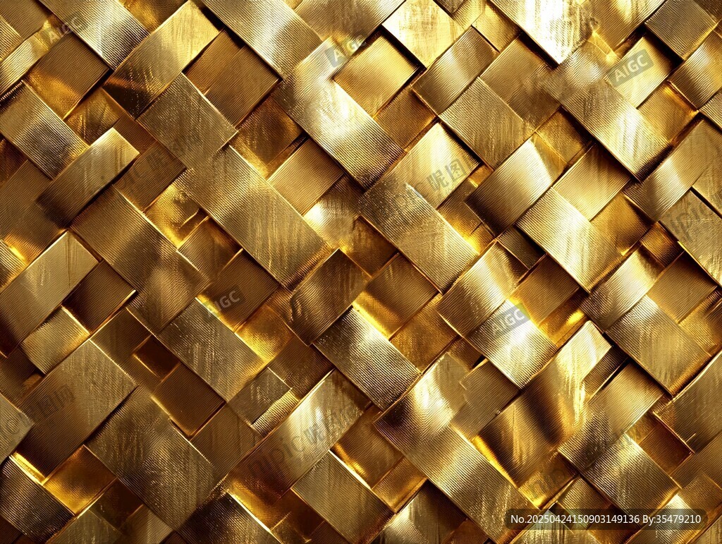 金色方块拼接纹理背景