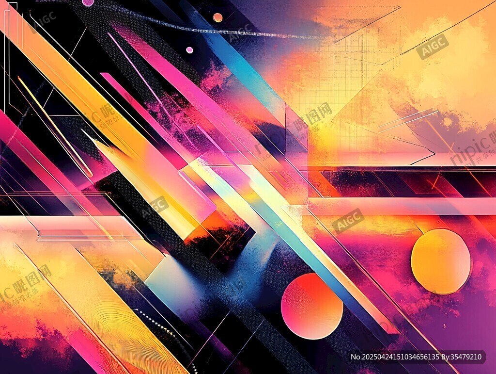 绚丽多彩几何抽象艺术背景
