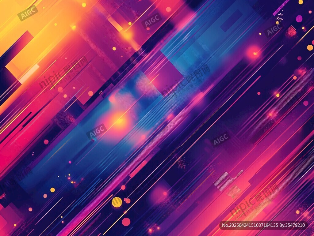 炫彩动感几何线条背景图