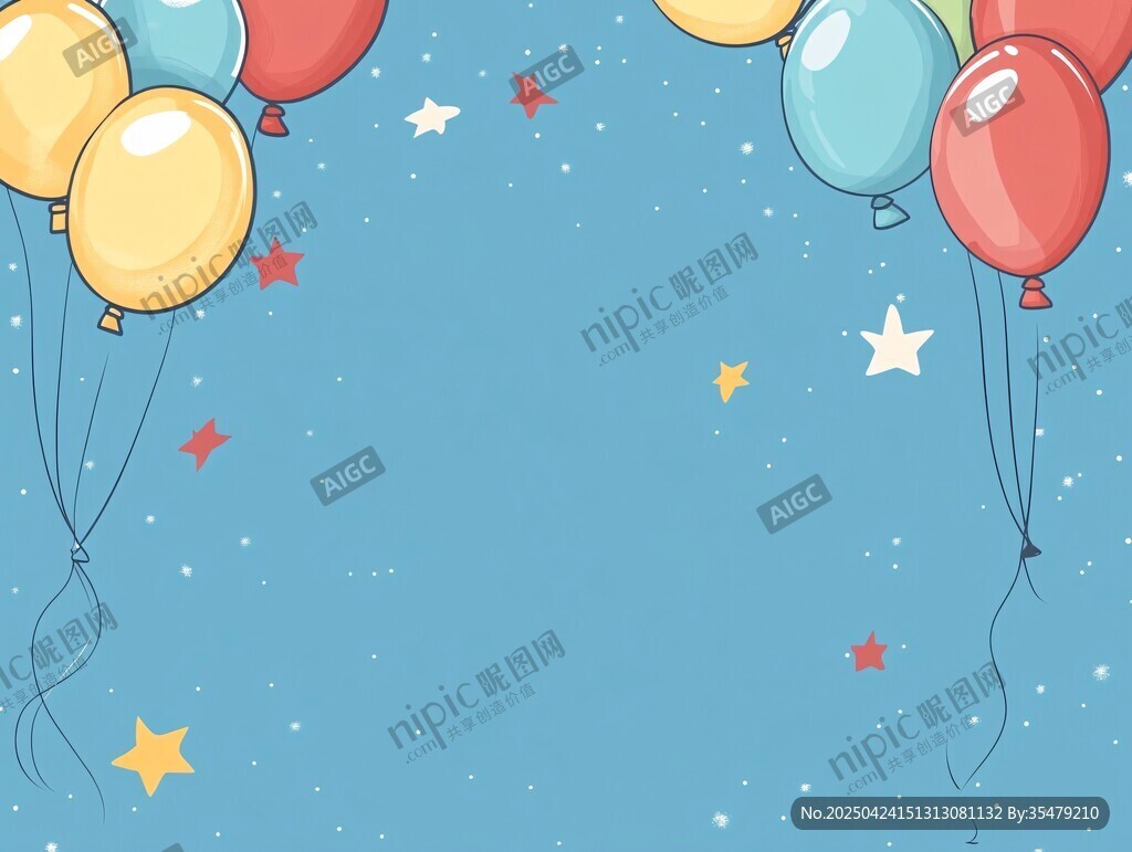 多彩气球星星背景图
