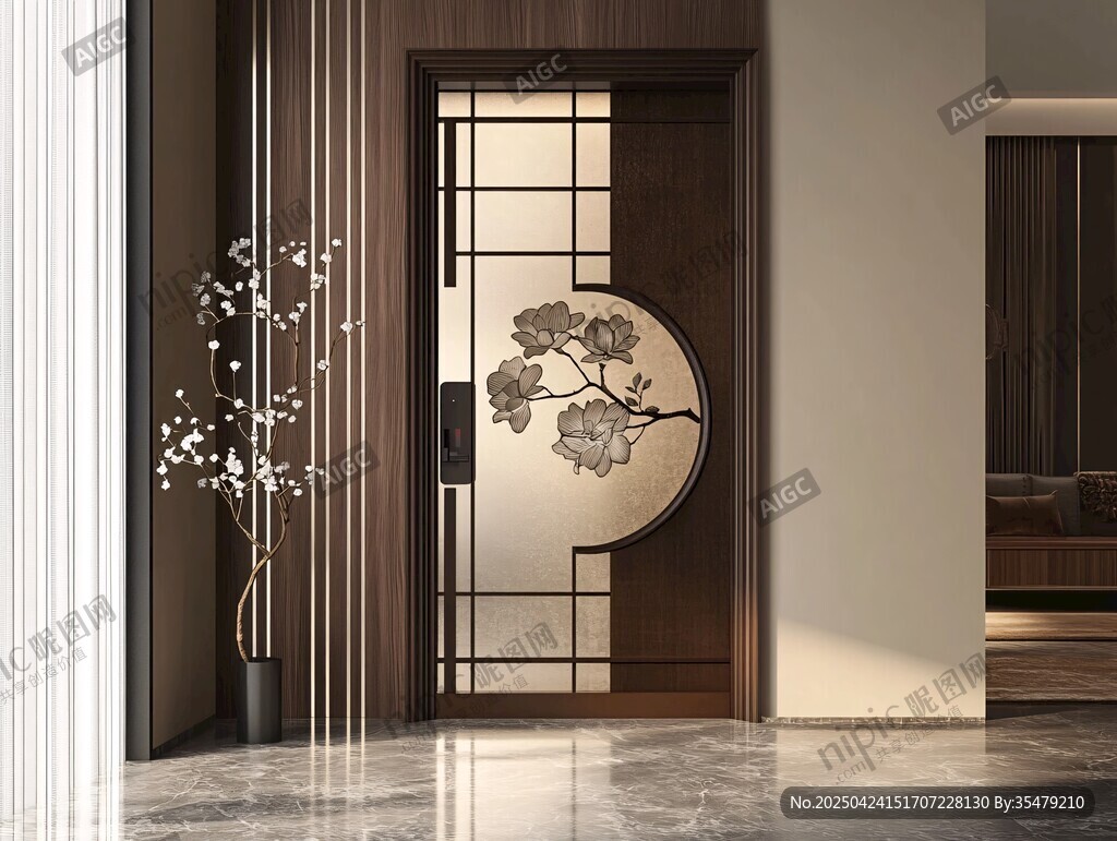 中式雅致入户门设计展示