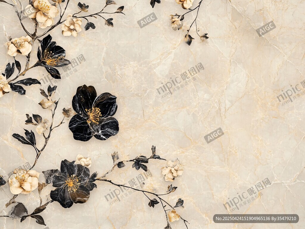 花卉大理石背景墙图案