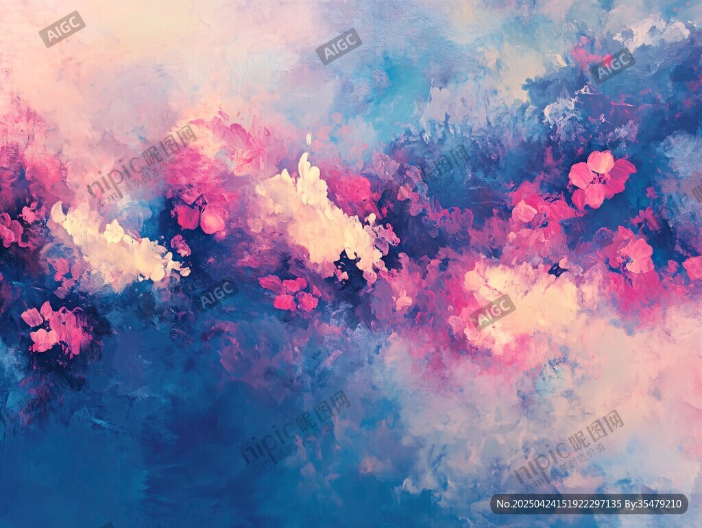 梦幻花卉抽象艺术背景图