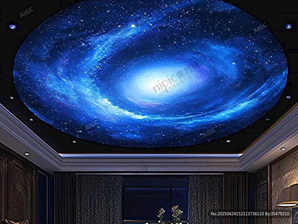 梦幻星空天花板壁画