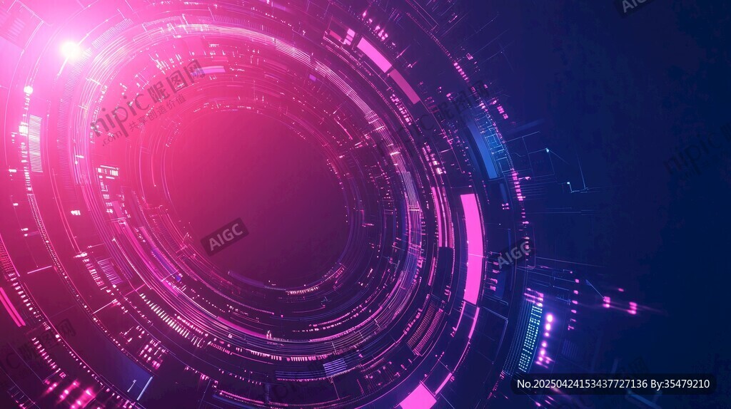 炫彩科技感环形数字背景