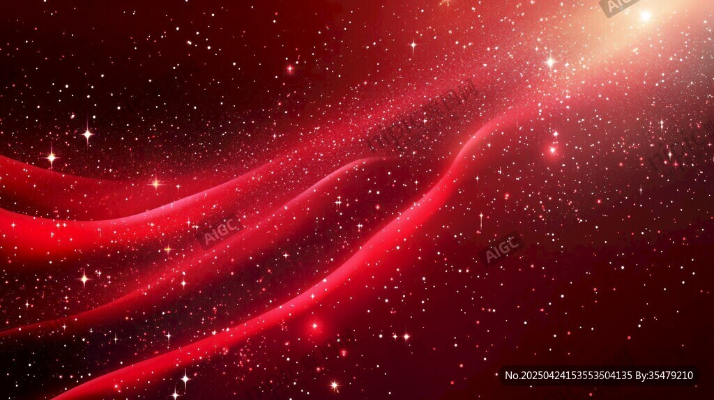 红色梦幻星空流动背景图