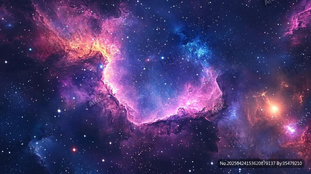 梦幻绚丽的深邃星云宇宙