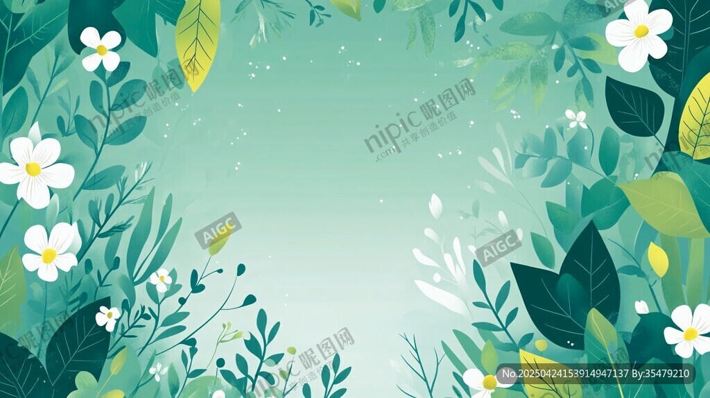 清新绿植花卉背景图