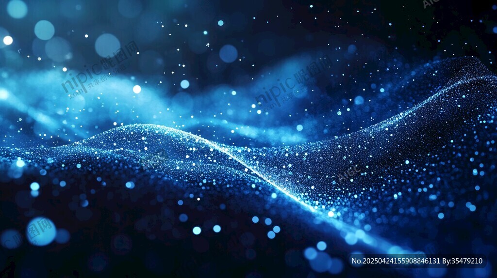 梦幻蓝色科技粒子流动感
