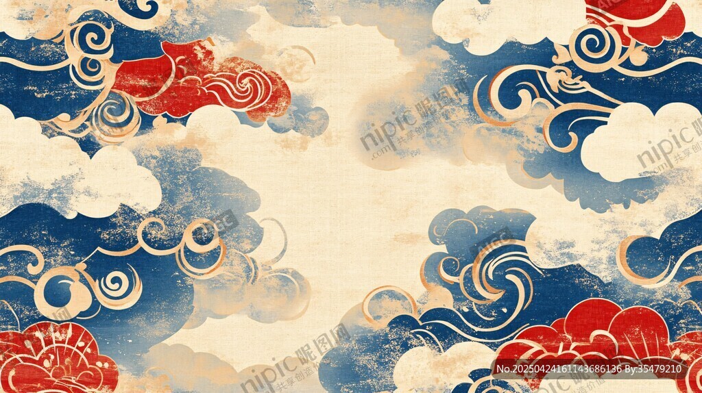 中式云纹古风背景图案