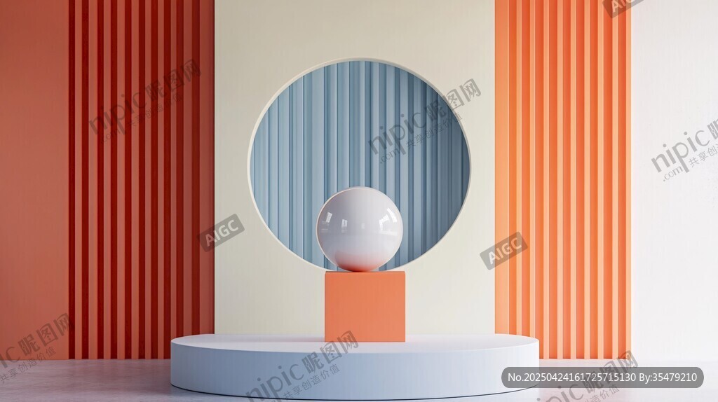 简约几何造型展示台