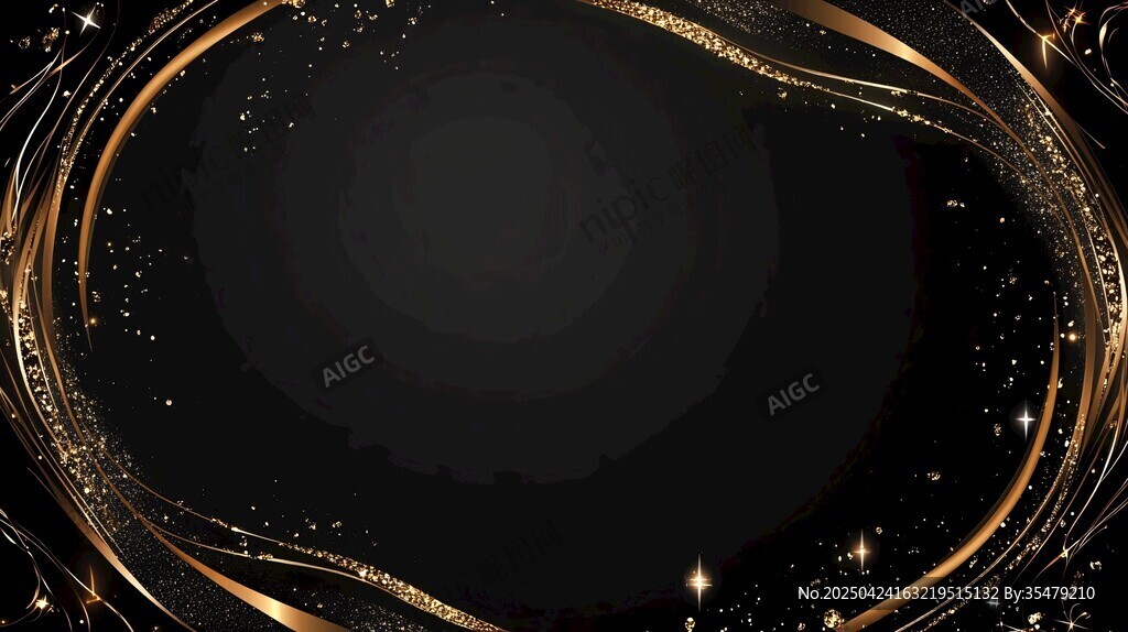 黑金奢华风抽象边框背景图