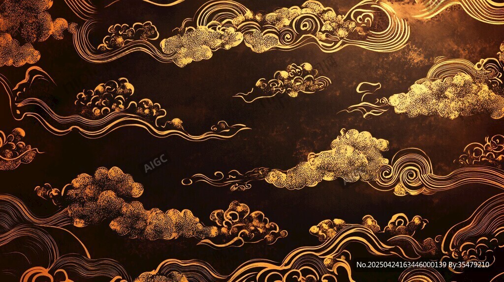 金色云纹古风背景图案