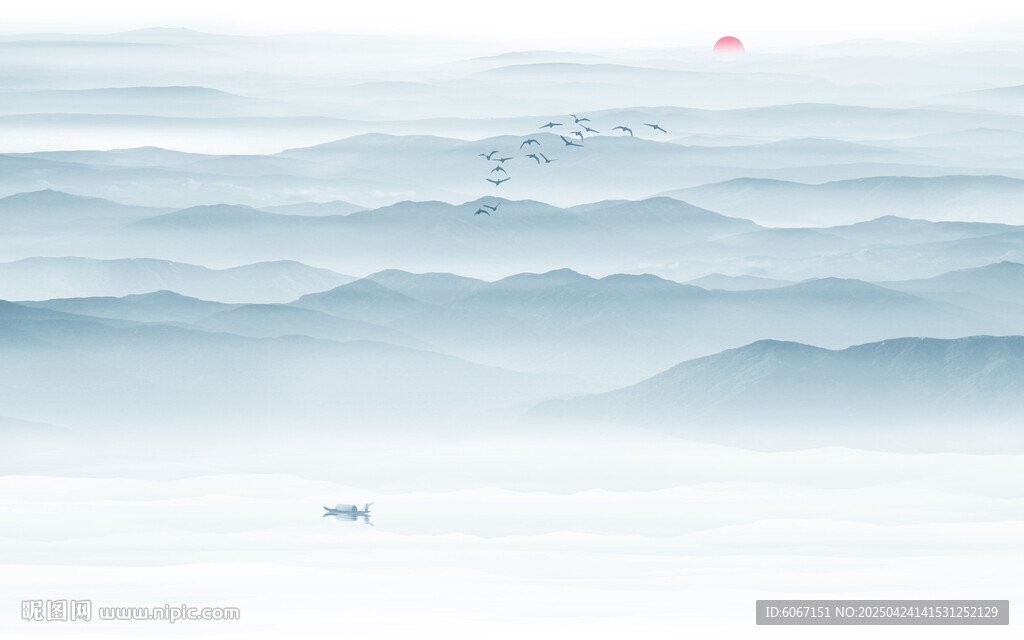 水墨山