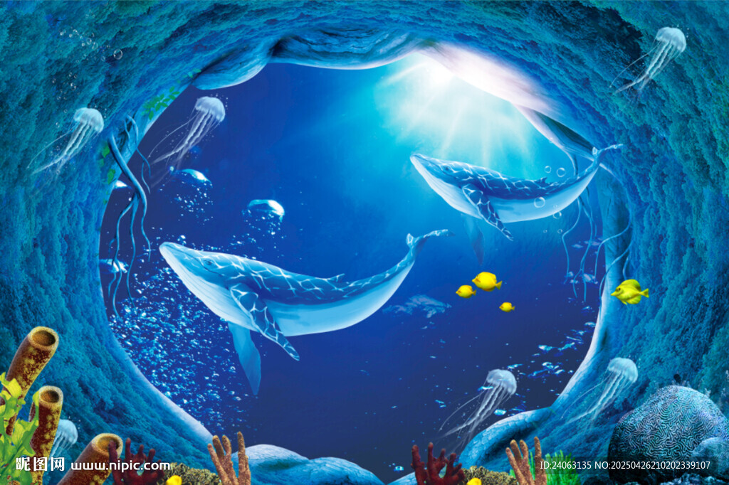 梦幻海底世界鲸鱼景观