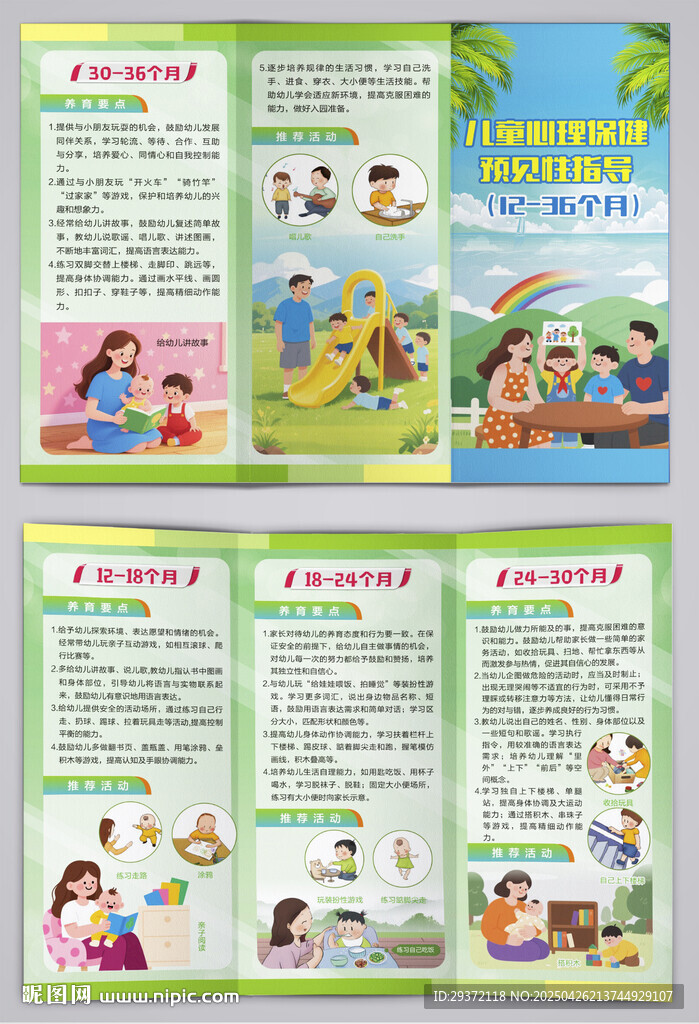 儿童心理保健预见性指导三折页