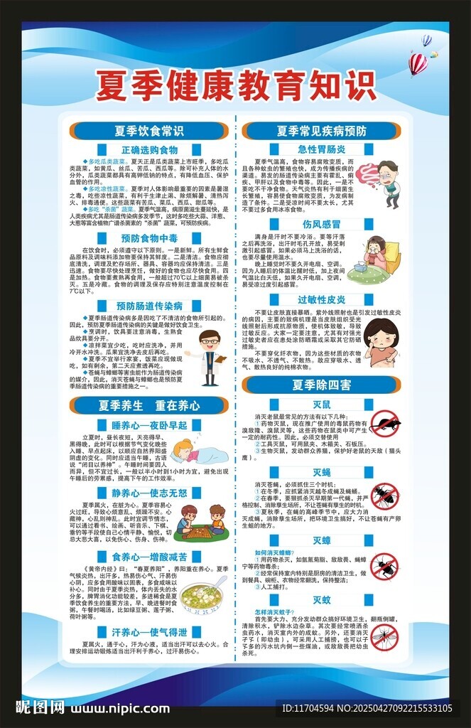 夏季健康教育知识海报