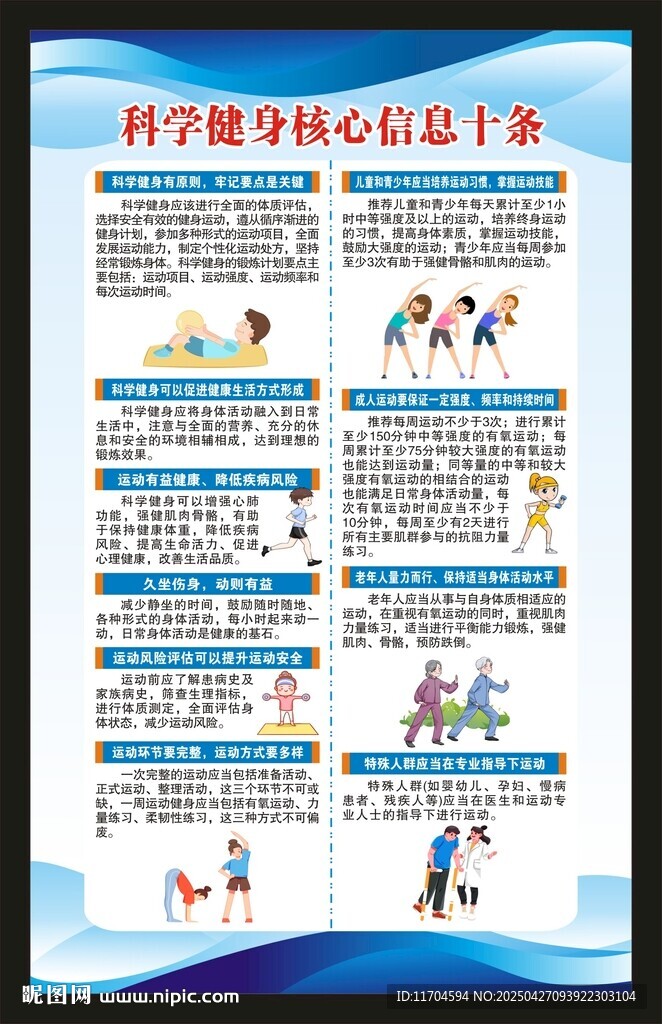 科学健身核心信息海报