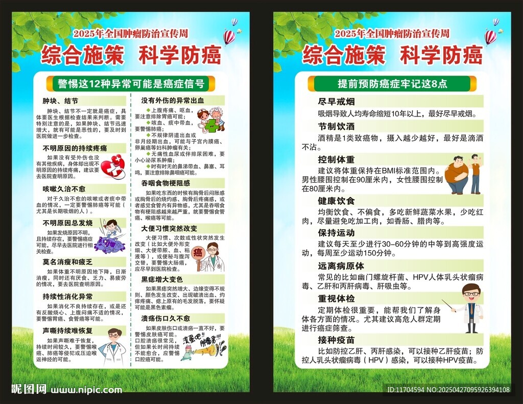 全国肿瘤防治宣传周展板