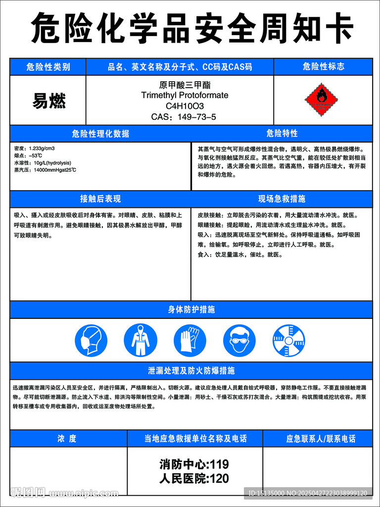 原甲酸三甲酯_周知卡
