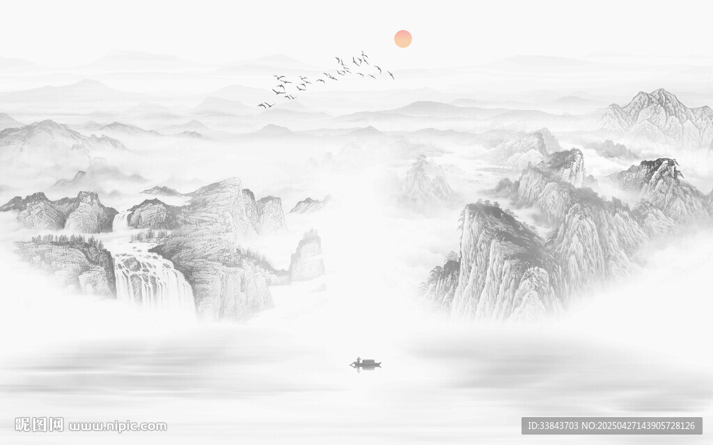 水墨画山水