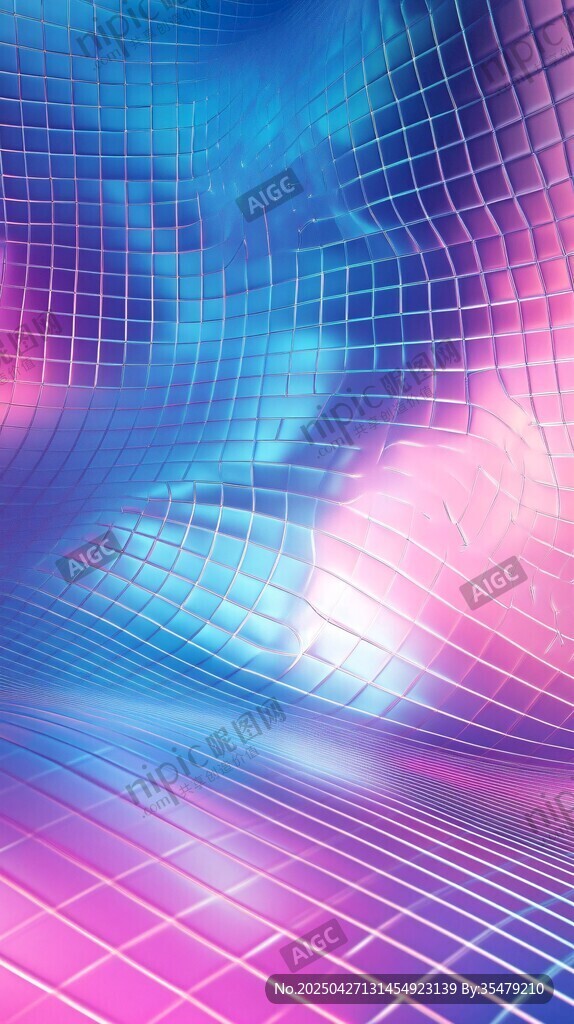 梦幻炫彩网格科幻背景图