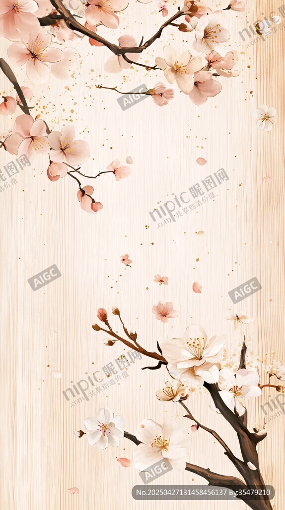 春日烂漫樱花绽放图景
