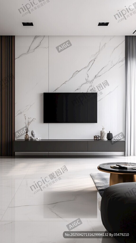 现代简约风客厅电视背景墙