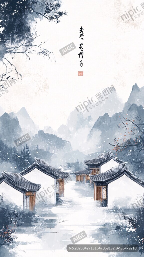 水墨山水间的静谧古村落
