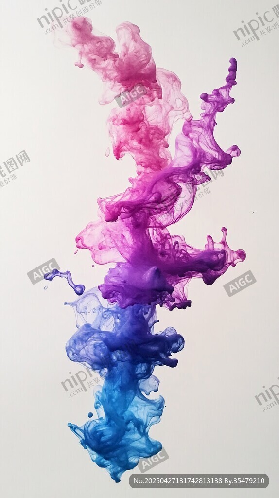 彩色墨水在水中舞动