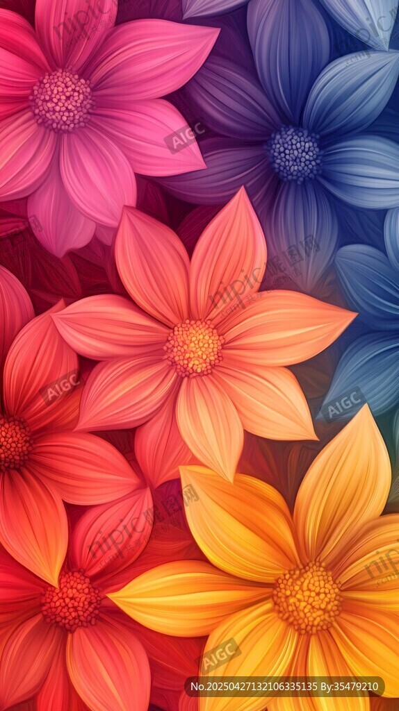 绚丽多彩花卉图案背景