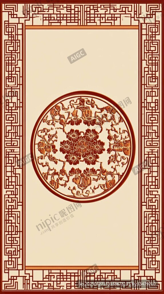 中式古典花纹边框图案