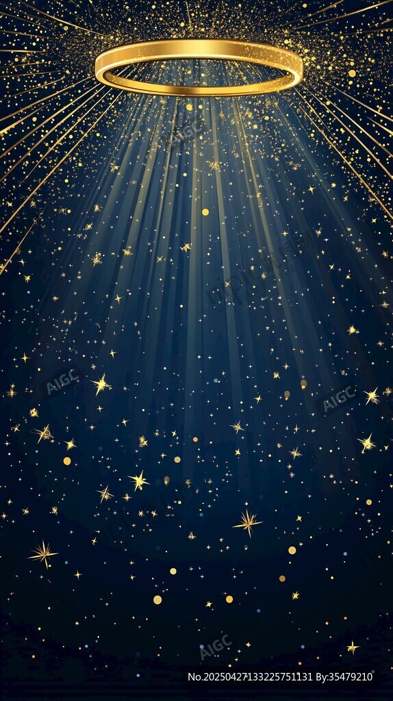 金色光环星空背景特效图