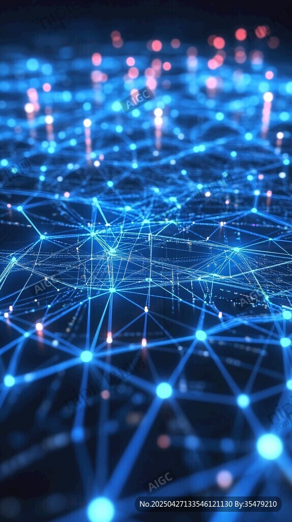 科技感网络连接抽象画面