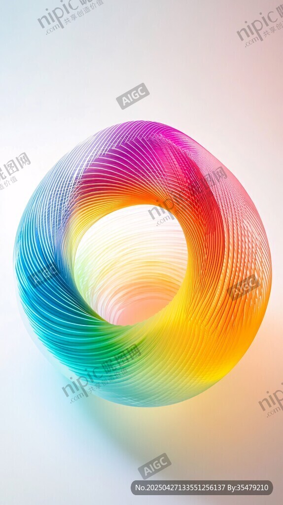 五彩斑斓环形艺术几何体
