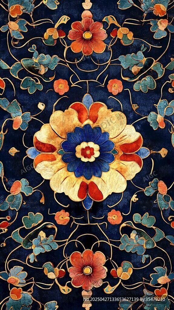 中式古典花卉纹样图案