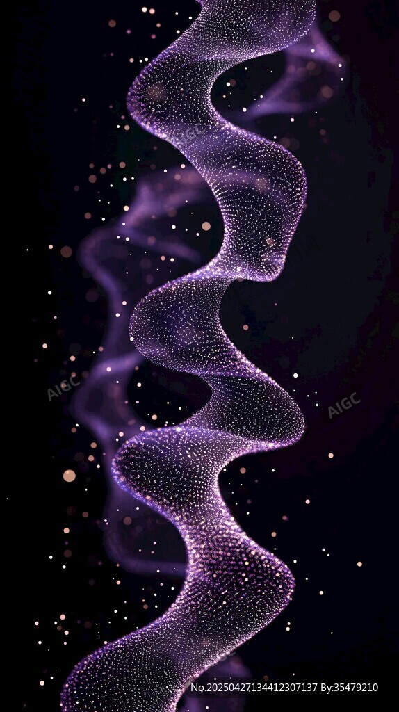 紫色粒子螺旋动态艺术效果