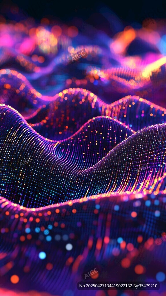 炫彩数字波浪科技视觉图
