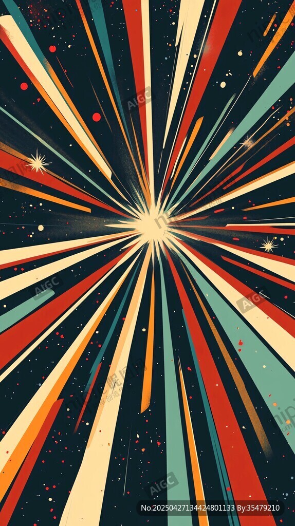 绚丽放射状多彩宇宙背景