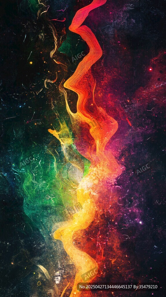 绚丽色彩的梦幻流动线条