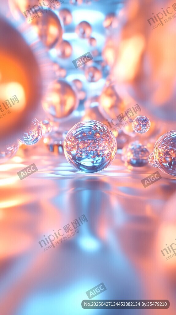 梦幻炫彩的透明气泡世界