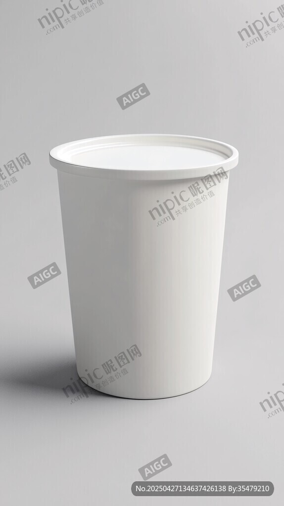 白色一次性纸杯特写
